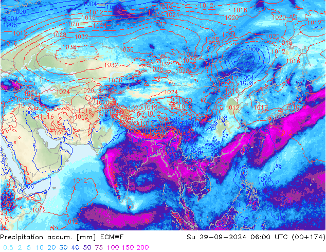 Totale neerslag ECMWF zo 29.09.2024 06 UTC