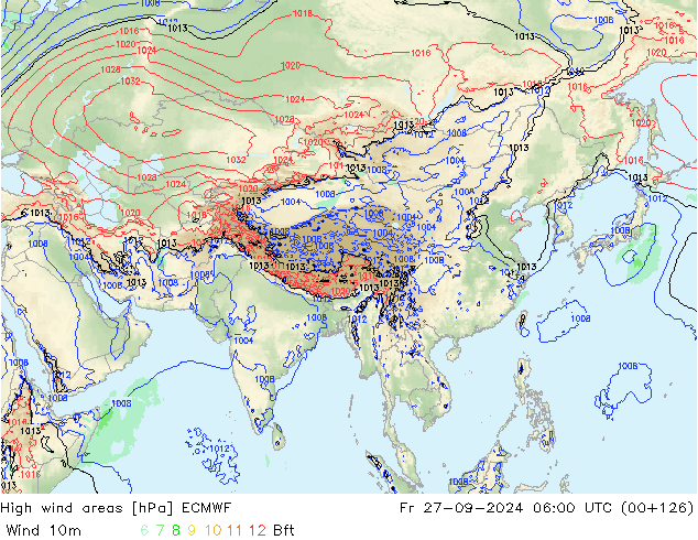 High wind areas ECMWF vie 27.09.2024 06 UTC