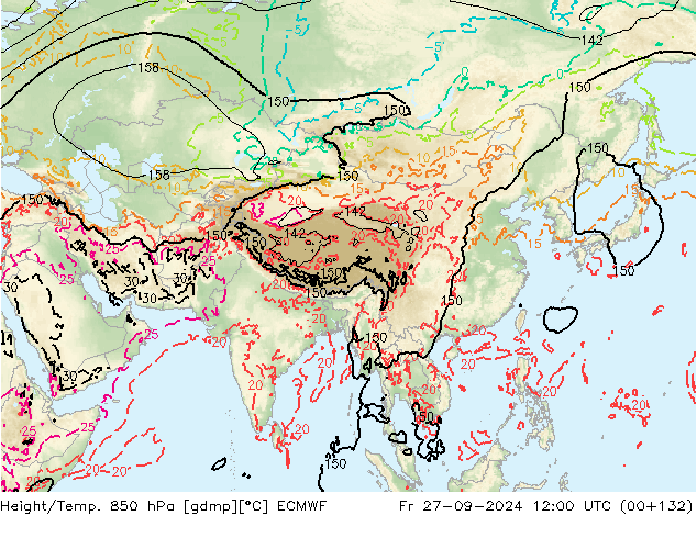 Z500/Rain (+SLP)/Z850 ECMWF Sex 27.09.2024 12 UTC