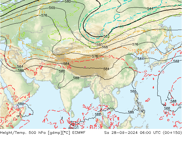 Z500/Rain (+SLP)/Z850 ECMWF ��� 28.09.2024 06 UTC