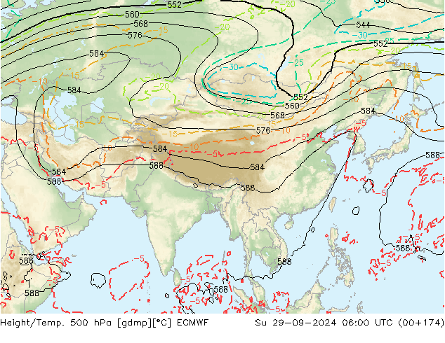 Z500/Rain (+SLP)/Z850 ECMWF Dom 29.09.2024 06 UTC