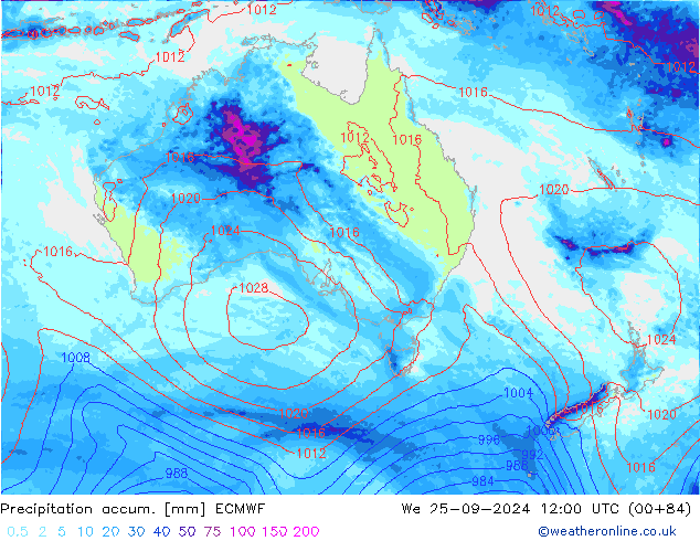 Toplam Yağış ECMWF Çar 25.09.2024 12 UTC