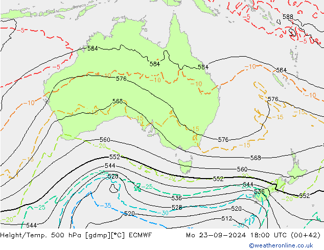 Z500/Regen(+SLP)/Z850 ECMWF ma 23.09.2024 18 UTC