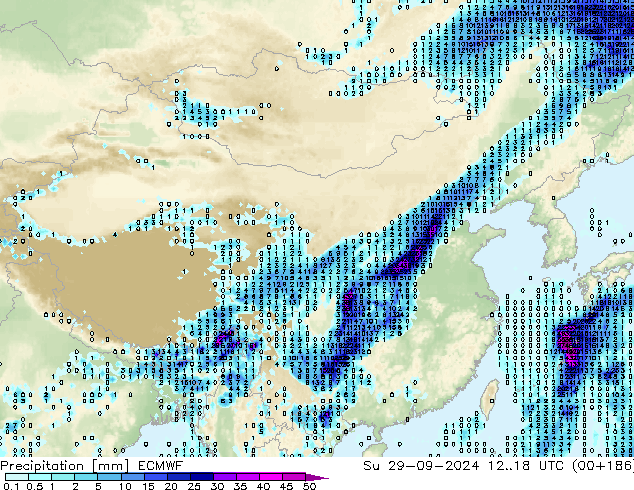 降水 ECMWF 星期日 29.09.2024 18 UTC