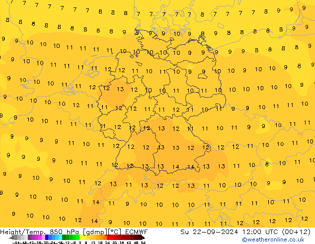 Z500/Rain (+SLP)/Z850 ECMWF So 22.09.2024 12 UTC