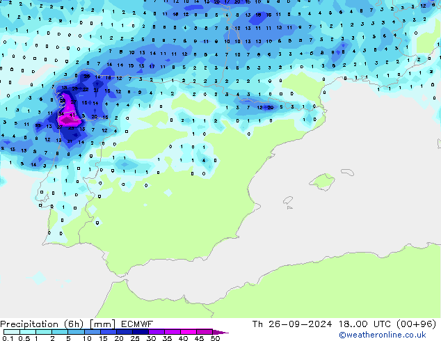 Z500/Rain (+SLP)/Z850 ECMWF чт 26.09.2024 00 UTC