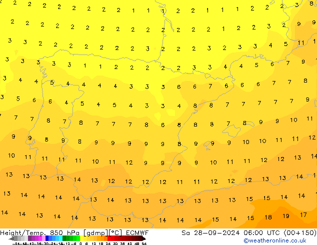 Z500/Rain (+SLP)/Z850 ECMWF Sáb 28.09.2024 06 UTC