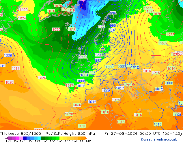 Thck 850-1000 hPa ECMWF Fr 27.09.2024 00 UTC