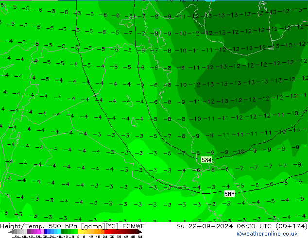 Z500/Rain (+SLP)/Z850 ECMWF Dom 29.09.2024 06 UTC