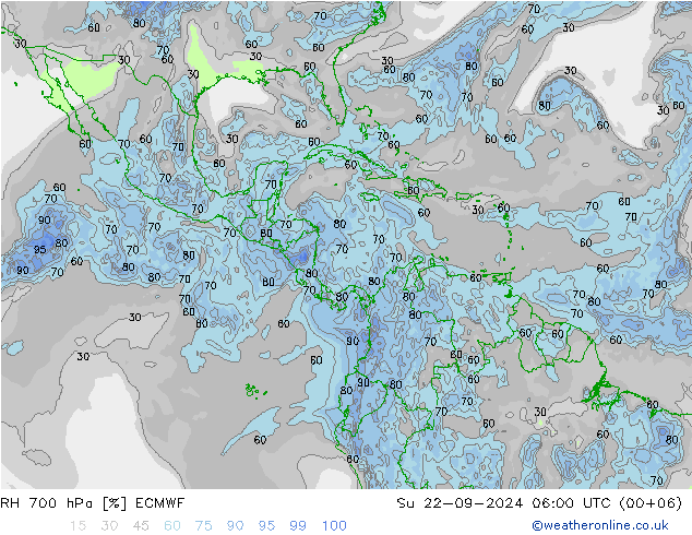 700 hPa Nispi Nem ECMWF Paz 22.09.2024 06 UTC