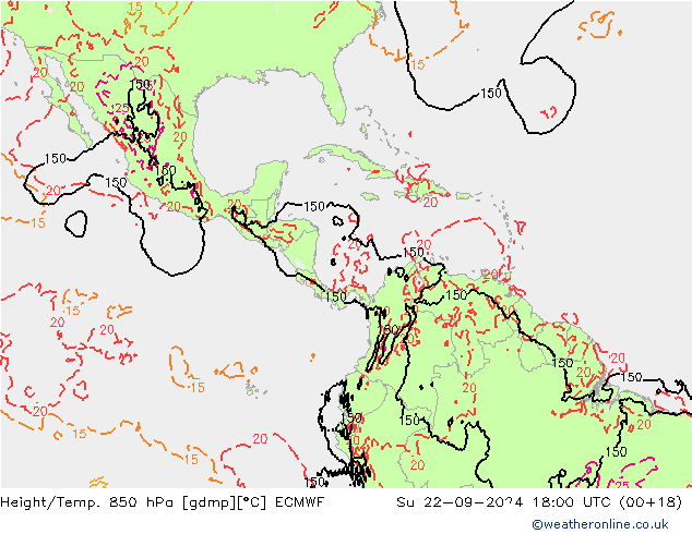 Z500/Rain (+SLP)/Z850 ECMWF Вс 22.09.2024 18 UTC