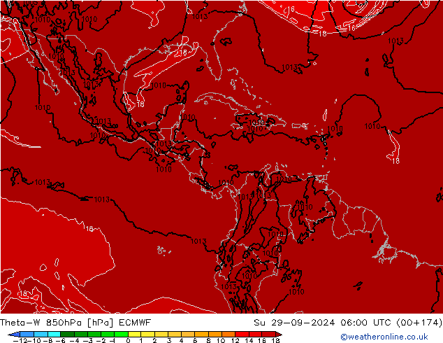 Theta-W 850hPa ECMWF zo 29.09.2024 06 UTC