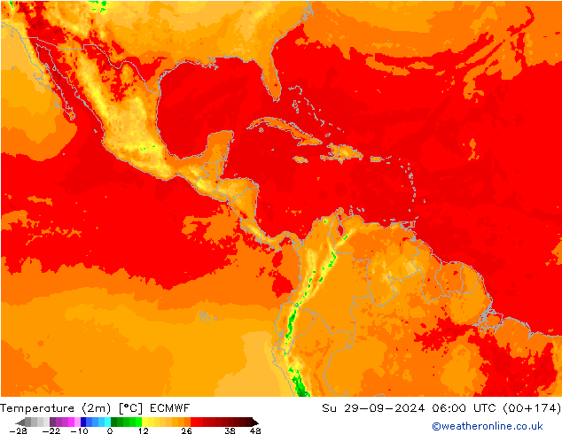 Temperatura (2m) ECMWF dom 29.09.2024 06 UTC