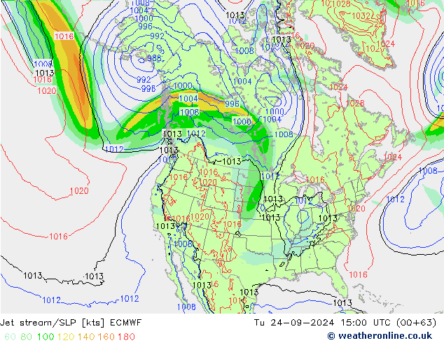 Jet stream/SLP ECMWF Tu 24.09.2024 15 UTC