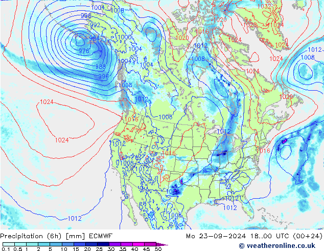 Z500/Rain (+SLP)/Z850 ECMWF Seg 23.09.2024 00 UTC