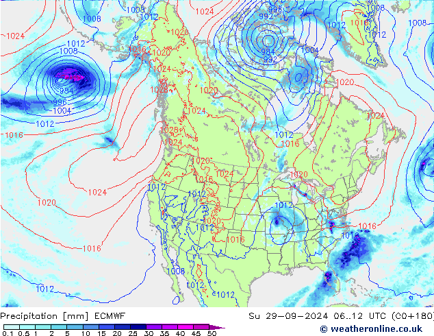 Precipitazione ECMWF dom 29.09.2024 12 UTC