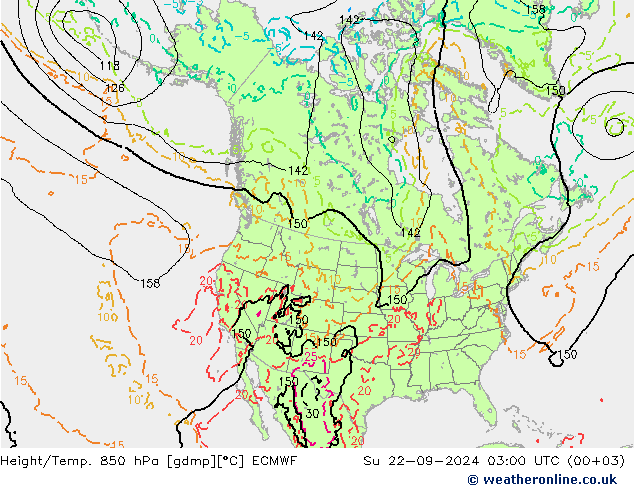 Height/Temp. 850 hPa ECMWF Dom 22.09.2024 03 UTC