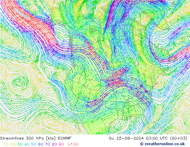 风 300 hPa ECMWF 星期日 22.09.2024 03 UTC