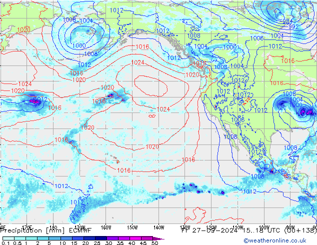 Neerslag ECMWF vr 27.09.2024 18 UTC