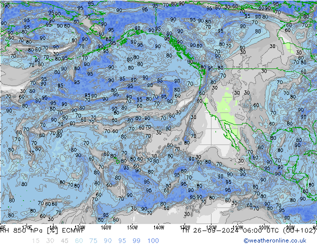 850 hPa Nispi Nem ECMWF Per 26.09.2024 06 UTC