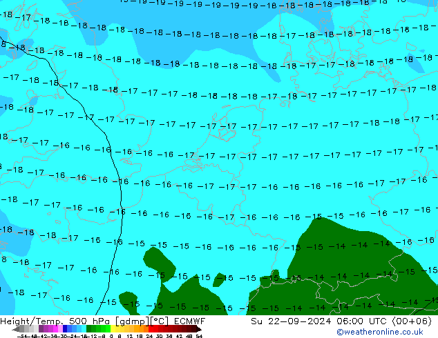 Z500/Rain (+SLP)/Z850 ECMWF So 22.09.2024 06 UTC