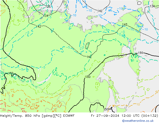 Z500/Regen(+SLP)/Z850 ECMWF vr 27.09.2024 12 UTC