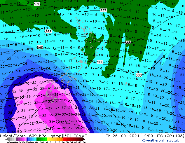 Z500/Regen(+SLP)/Z850 ECMWF do 26.09.2024 12 UTC