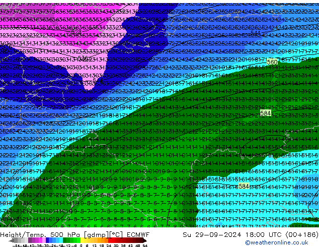 Z500/Rain (+SLP)/Z850 ECMWF So 29.09.2024 18 UTC