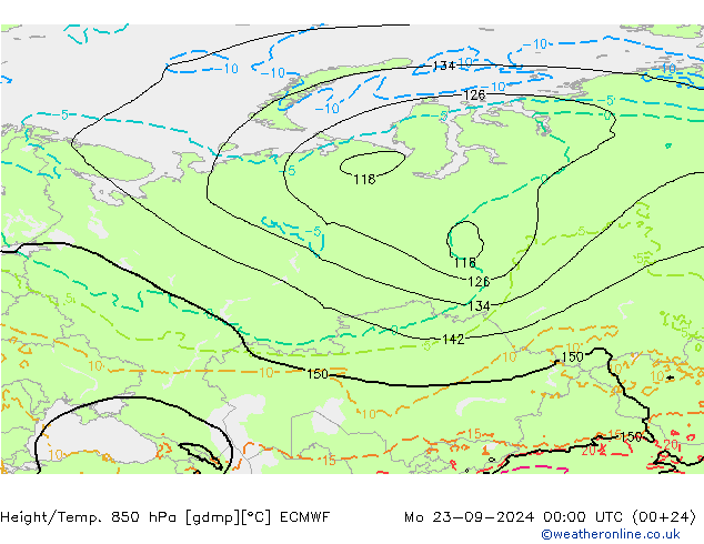 Z500/Rain (+SLP)/Z850 ECMWF Mo 23.09.2024 00 UTC