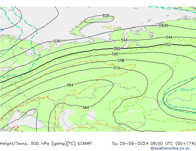 Z500/Rain (+SLP)/Z850 ECMWF dom 29.09.2024 06 UTC