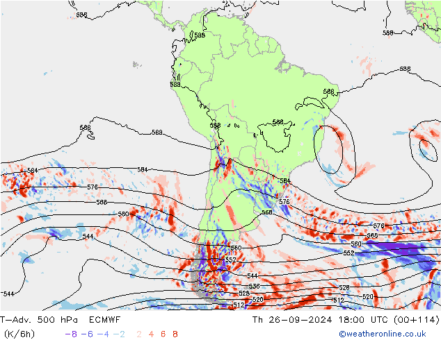 T-Adv. 500 гПа ECMWF чт 26.09.2024 18 UTC