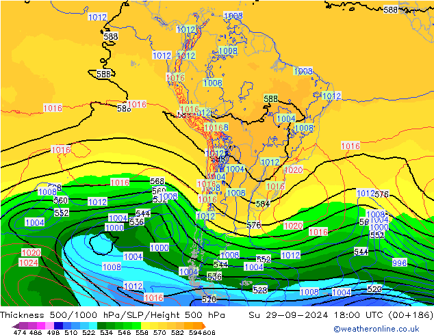 Thck 500-1000hPa ECMWF dom 29.09.2024 18 UTC