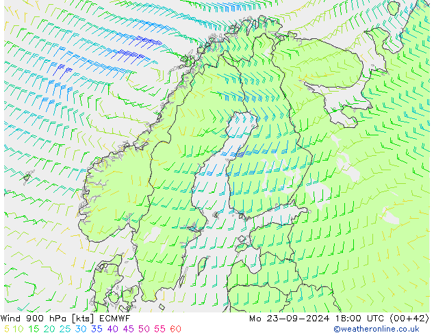 Wind 900 hPa ECMWF ma 23.09.2024 18 UTC