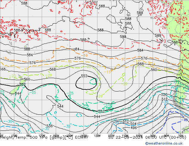 Z500/Rain (+SLP)/Z850 ECMWF Вс 22.09.2024 06 UTC