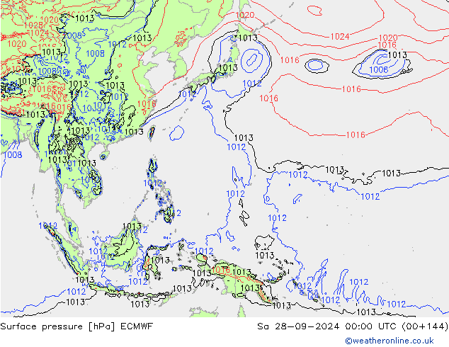 Bodendruck ECMWF Sa 28.09.2024 00 UTC