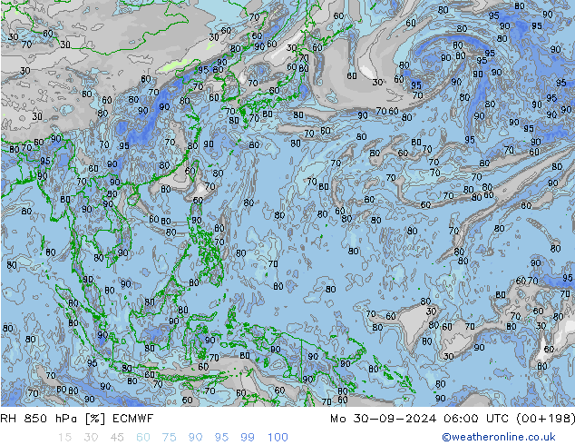 RH 850 hPa ECMWF  30.09.2024 06 UTC