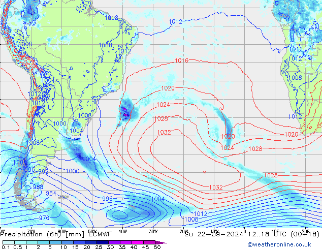 Z500/Regen(+SLP)/Z850 ECMWF zo 22.09.2024 18 UTC