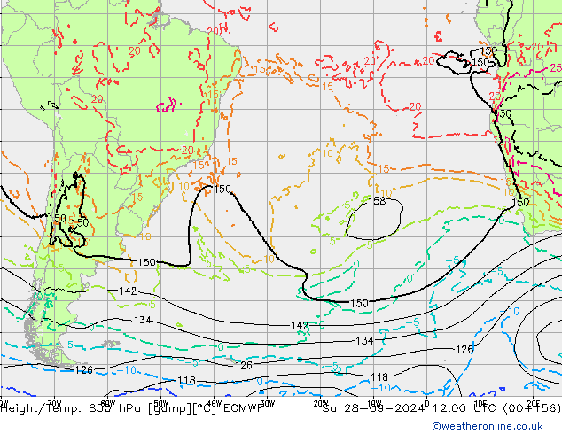 Z500/Rain (+SLP)/Z850 ECMWF Sa 28.09.2024 12 UTC