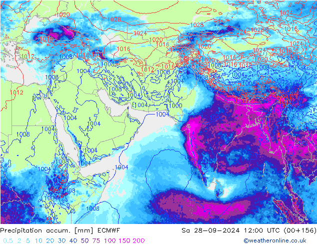 Toplam Yağış ECMWF Cts 28.09.2024 12 UTC