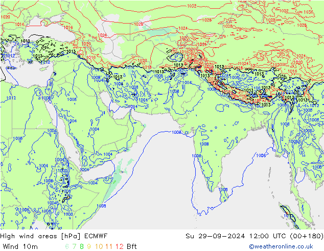 Windvelden ECMWF zo 29.09.2024 12 UTC