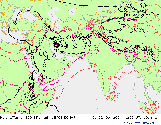 Z500/Regen(+SLP)/Z850 ECMWF zo 22.09.2024 12 UTC