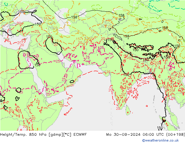 Height/Temp. 850 hPa ECMWF lun 30.09.2024 06 UTC