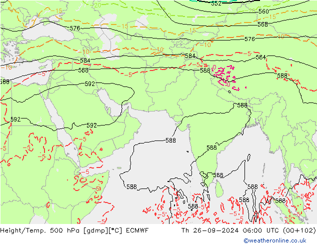 Z500/Rain (+SLP)/Z850 ECMWF чт 26.09.2024 06 UTC