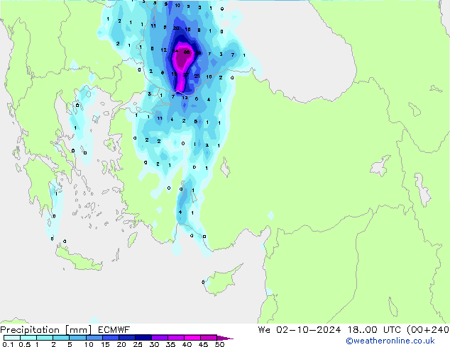 Niederschlag ECMWF Mi 02.10.2024 00 UTC