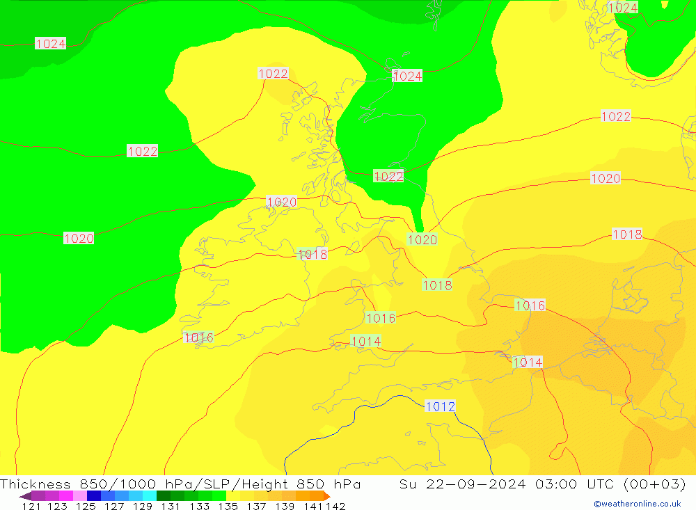 850-1000 hPa Kalınlığı ECMWF Paz 22.09.2024 03 UTC