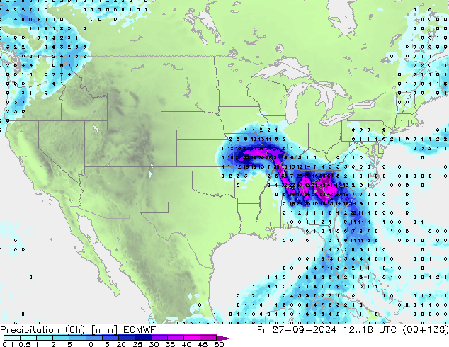 Z500/Yağmur (+YB)/Z850 ECMWF Cu 27.09.2024 18 UTC