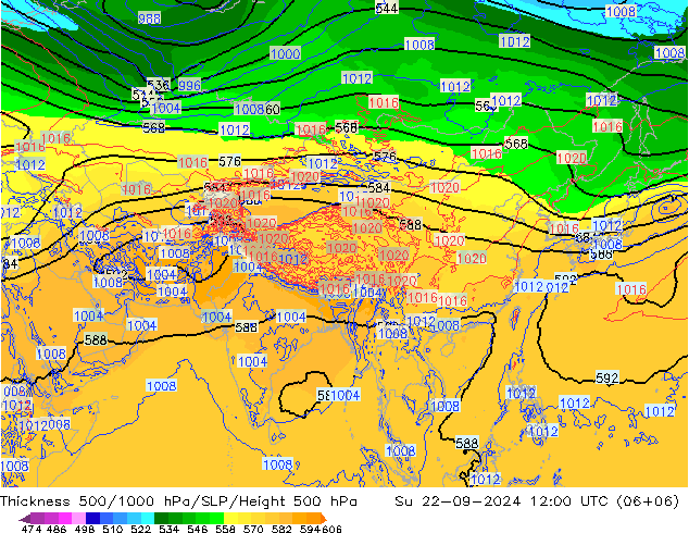 Thck 500-1000hPa ECMWF dom 22.09.2024 12 UTC