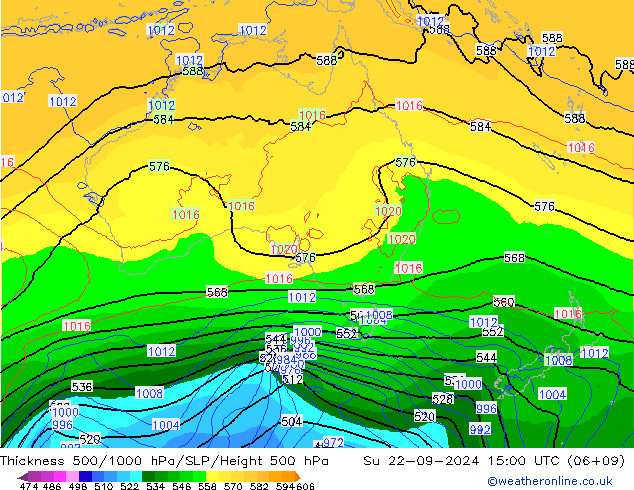 Dikte 500-1000hPa ECMWF zo 22.09.2024 15 UTC