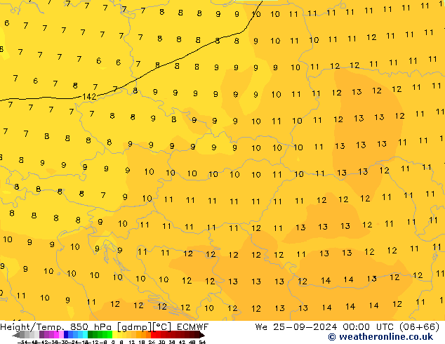 Z500/Rain (+SLP)/Z850 ECMWF St 25.09.2024 00 UTC