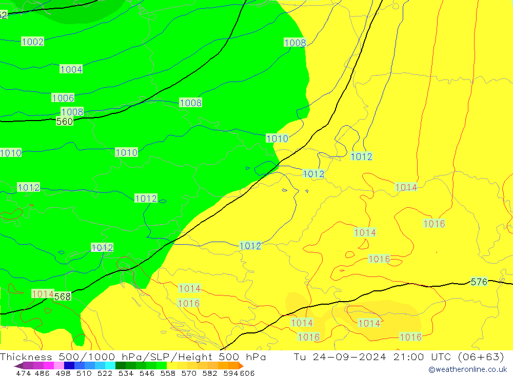 500-1000 hPa Kalınlığı ECMWF Sa 24.09.2024 21 UTC